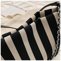 Sac à bandoulière léger et tendance à rayures pour femme, avec fermeture éclair, multi-positions, sac bandoulière pour femme, idéal pour les sorties du week-end