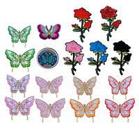 En gros, Patchs brodés papillon ajourés à paillettes de qualité supérieure et appliques papillon et fleur thermocollantes assorties pour vêtements, chapeaux, sacs et projets DIY
