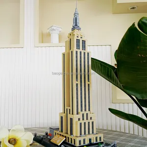 Mainan 2024 populer anak-anak arsitektur USA Empire State bangunan online mainan anak blok bangunan blok set pemasok