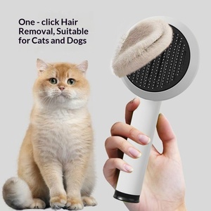 Four-In-One Self-Cleaning <b>Detangling</b> Pet Comb Stainless Steel Massage Dog Thinning Comb with Plastic Material - Product Image 5