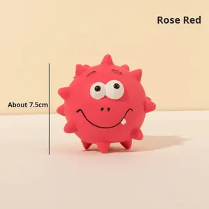 Sevimli karikatür büyük göz küresi köpek ses oyuncak çevre dostu lateks interaktif Pet çiğnemek oyuncak topu yeni yavru oyuncak - Product Image 6