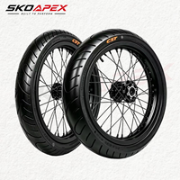 Jeu de roues Supermoto Surron Light Bee X LBX Talaria MX4 17'' avec moyeu CNC CST 70/90 90/80-17 - Pièces de performance pour vélos électriques