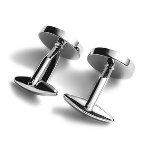 Chemise de style français de haute qualité, couleur blanc et gris, design simple, boutons de manchette en métal - Product Image 3