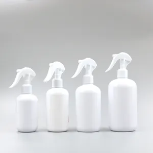 Botella vacía de plástico PET personalizada, contenedor de plástico, pulverizador con gatillo de niebla, pulverizador blanco, 100ml, 200ml, 250ml, 300ml, 16oz