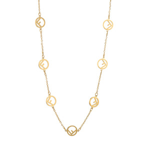 Collana da Donna 2026 con <span class=keywords><strong>Lettera</strong></span> <span class=keywords><strong>F</strong></span> in Acciaio Inossidabile Placcato Oro, Catena Rotonda, Best Seller - Product Image 4
