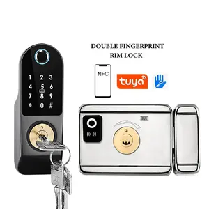 Großhandel tor doppelseitig sperren-Wasserdichtes Außen tor Felgen schloss NFC Doppelseitiger Finger abdruck Smart Lock Tuya und TT Lock