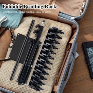 Soporte Retráctil para Extensiones de Cabello Trenzado, Herramienta de Pie para Peinado de Pelucas y Trenzas, Cabello Remy de Grado Profesional - Product Image 3