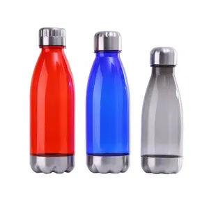 2024 diseño 600ml taza al aire libre botellas de agua para niños Ganga al por mayor 500 ml botella de agua deportiva transparente de plástico sin BPA con tapa