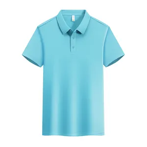 T-shirts de golf en polyester vierge sublimation logo personnalisé t-shirts polo impression coupe amincissante chemises à col roulé pour hommes