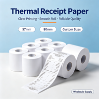 Pabrik Pemasok Kertas Thermal Langsung dari Pabrik, Kertas Struk 35-80GSM 100% Pulp Kayu, Gulungan Kertas Kasir