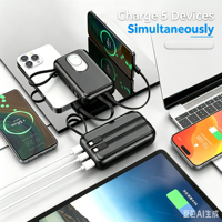Batterie externe 20000 mAh à charge super rapide 22,5 W, 3 câbles (USB Type-C), 3 ports, écran LED numérique, peut charger 5 appareils