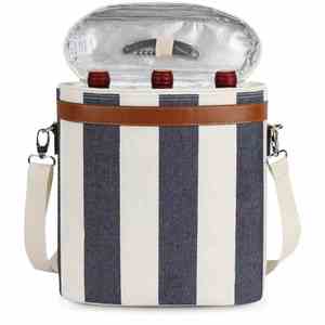 Portable Unique Wine Carrier Bag 3 Bottle Insulated Travel High Quality Picnic Bag Cooler Wine Picnic Bag With Shoulder Strap - Product Image 1