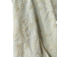 Tissu en viscose, lin et coton, broderies 3D de branches et de fleurs, pour vêtements, thobe, matelas, canapé