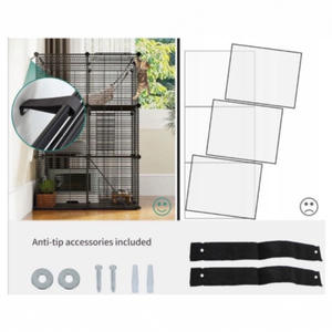 Ev kullanımı için ekstra büyük <span class=keywords><strong>DIY</strong></span> ücretsiz montaj kedi kafesi katı desen Metal inşaat çoklu boyutları küçük hayvanlar çelik - Product Image 4