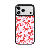 Coque de téléphone AG Feeling Black Edge avec motif chiot et ligne rose cerise pour iPhone 17, 17 Pro Max, 16 Pro, 15 – Coque magnétique