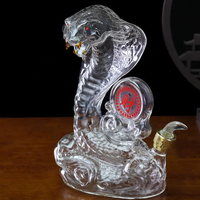 Borosilicate fait à la main 1000ml verre clair créatif Animal bouteille de vin verre roi Cobra zodiaque serpent carafe bouteille
