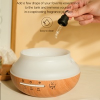 Humidificateur d'air portable mini 300 ml grande capacité, diffuseur d'huiles essentielles ultrasonique de table avec minuterie, lumière 7 couleurs pour chambre et bureau