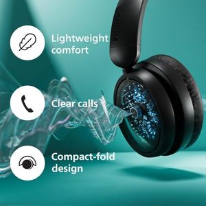 Para auriculares inalámbricos Philips H5209: Auriculares Bluetooth supraaurales con bajos dinámicos, llamadas nítidas y 65 horas de batería - Product Image 3