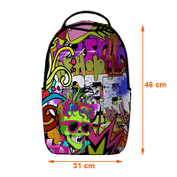 Sac à dos Graffiti Bags Pack Urban Streetwear avec protection pour ordinateur portable pour étudiants, jeunes travailleurs, voyages, sports, école, usage quotidien