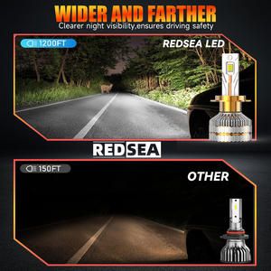 REDSEA 240W 50000LM H7 H4 H11 Faro LED Canbus 6000K Cuatro Tubos de Cobre Alta Potencia 12V 9005 9006 H7 H4 H11 Bombilla de Faro para Automóvil - Product Image 3