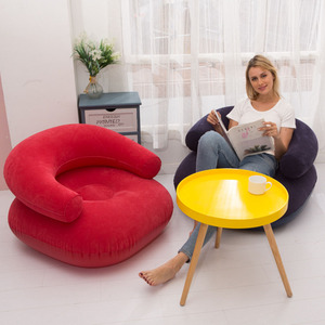 De <span class=keywords><strong>alta</strong></span> calidad de flocado de PVC inflable de aire perezoso sofá <span class=keywords><strong>tumbona</strong></span> sofá inflable silla - Product Image 5