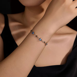 아이벤치 지르콘 17cm 테니스 여성 패션 맞춤형 7mm 18cm CZ 로맨틱 하트 14K 골드 로듐/플래티넘 도금 링크 팔찌 - Product Image 6