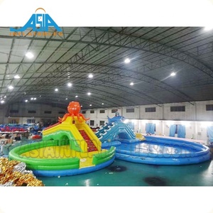 Glissières d'eau gonflables de poulpe Commercial avec piscine pour terrain de jeu extérieur - Product Image 5