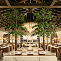 Arbre artificiel Terminalia, Amandier tropical, Grande plante d'intérieur sans entretien pour la décoration de hall d'hôtel, bureau et espaces commerciaux
