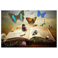 Livre de peinture au diamant Ever Moment, Papillon au repos à la maison, 3F679