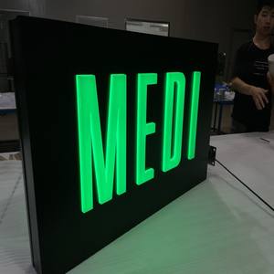 Panneau d'affichage à lame avant pour magasin personnalisé Panneau lumineux rond lumineux en acrylique avec lettres en relief - Product Image 6