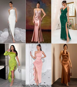 Robe longue de soirée élégante pour <span class=keywords><strong>femme</strong></span>, style vintage, à sequins, col halter en V, taille ajustée, avec empiècements en maille - Product Image 5