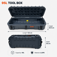 Boîte de rangement robuste en LLDPE rotomoulé pour outils de camion, étanche, pour le transport de matériel tout-terrain et de cargaison