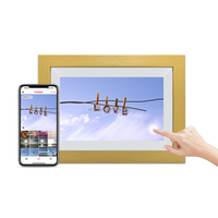 Pros Marco de fotos digital WiFi de madera Marco DE FOTOS Electrónico HD IPS Pantalla táctil Rotación automática Álbumes de nube inteligente Videos Frameo