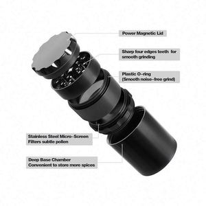 Aluminum <b>Herb</b> <b>Grinder</b> With Storage Jar One to More Kit Metal Tobacco <b>Grinder</b> - Product Image 4