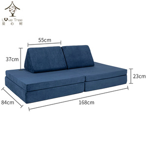 Children's Educational <b>Sofa</b> Set Dark Blue Multifunctional Folding Play Mat For Toddlers And <b>Kids</b> Crawling And Learning - Product Image 5