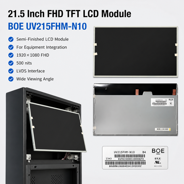 Original UV215FHM-N10 21.5" FHD Industrial TFT LCD Module 500nits Wide Temperature LVDS Interface Anti-Glare Display Panel