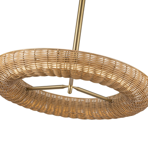 Elegante Lámpara Colgante Moderna de Hierro y Ratán para Sala de Estar o <span class=keywords><strong>Cocina</strong></span>, Lámpara Tejida con Fuente de <span class=keywords><strong>Luz</strong></span> <span class=keywords><strong>Fluorescente</strong></span> Blanca Cálida - Product Image 4