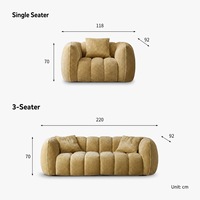 Fabrik-Dropshipping Kürbis-Sofa Geradliniges Vakuum-Komprimiertes Rahmenloses Großes Sofa für Kleine Räume zum Schlafen und Entspannen