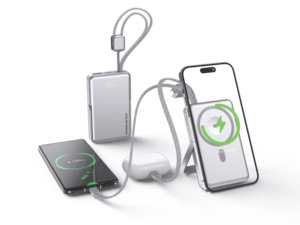 Nouvelle batterie externe magnétique à moule privé 15W 10000mAh PD 22.5W Charge rapide Chargeur portable avec béquille pliable Câbles doubles - Product Image 2