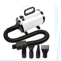 Sèche-cheveux pour chien, séchoir professionnel pour chien, vitesse du vent et chaleur réglables, séchoir de toilettage pour chien avec 4 buses différentes