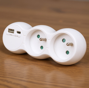 เต้ารับไฟฟ้าติดผนังแบบฝรั่งเศส Pheiyon EU 2*16A 230V มาตรฐาน CE ROHS พร้อมสายดิน USB A+C IP20 2 ช่องเสียบ สำหรับบ้านและสำนักงาน - Product Image 1