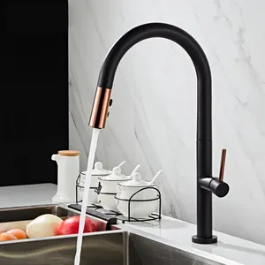 Newly Arrived Pull Out Kitchen Faucet Rose Gold And White Sink Mixer Tap 360 Degree Rotation Kitchen Mixer Taps Kitchen Tap