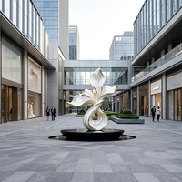 Escultura de Flores con Borde Dorado, Decoración de Pared Botánica Moderna en Blanco y Dorado, Arte Floral Abstracto de Lujo para Hogar, Hotel, Galería