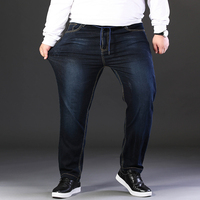 Hip-Hop grande taille Denim pantalon décontracté lâche garçons Baggy jambe droite jean pantalons décontractés pour hommes mode Streetwear jean