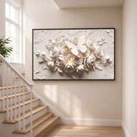 Tableau mural encadré sur toile, texture blanche, motif animal, cadre en bois contemporain, décoration pour salon, chambre à coucher, maison