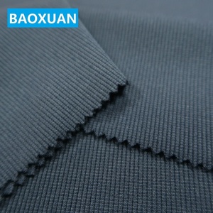Fábrica de China de poliéster elástico 94% T 6% SP <span class=keywords><strong>2</strong></span> manera estirar costilla de punto tejido personalizado de ropa y pantalones - Product Image 2