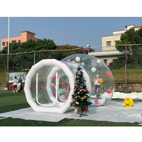 Tente à bulles géante transparente gonflable en cristal pour l'extérieur, tente à bulles gonflable chauffée avec ballons