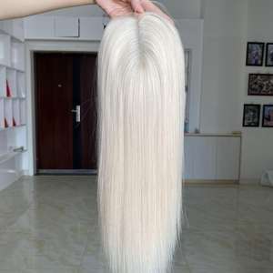 Toupee de Cabello Humano con Frente de Encaje 8x10 # Postizo de Cabello Rubio de Alta Calidad, Listo para Enviar, con Línea de Cabello Invisible, para Mujeres - Product Image 3