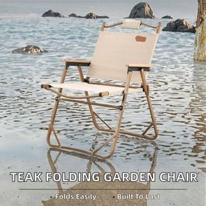 Silla de Playa Plegable de Tela Cómoda con Estilo de Pesca y Diseño Contemporáneo para Uso en Exteriores en Hoteles, Villas y Parques - Product Image 2