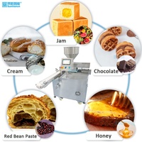 Machine de remplissage semi-automatique de boulangerie pour pain beignets Churros Croissants bouffée avec décoration de fruits au lait haute productivité nouveau